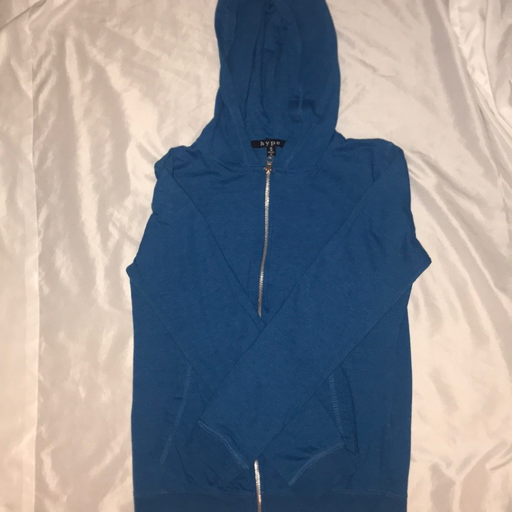 Thin Deep blue  zip up hoodie